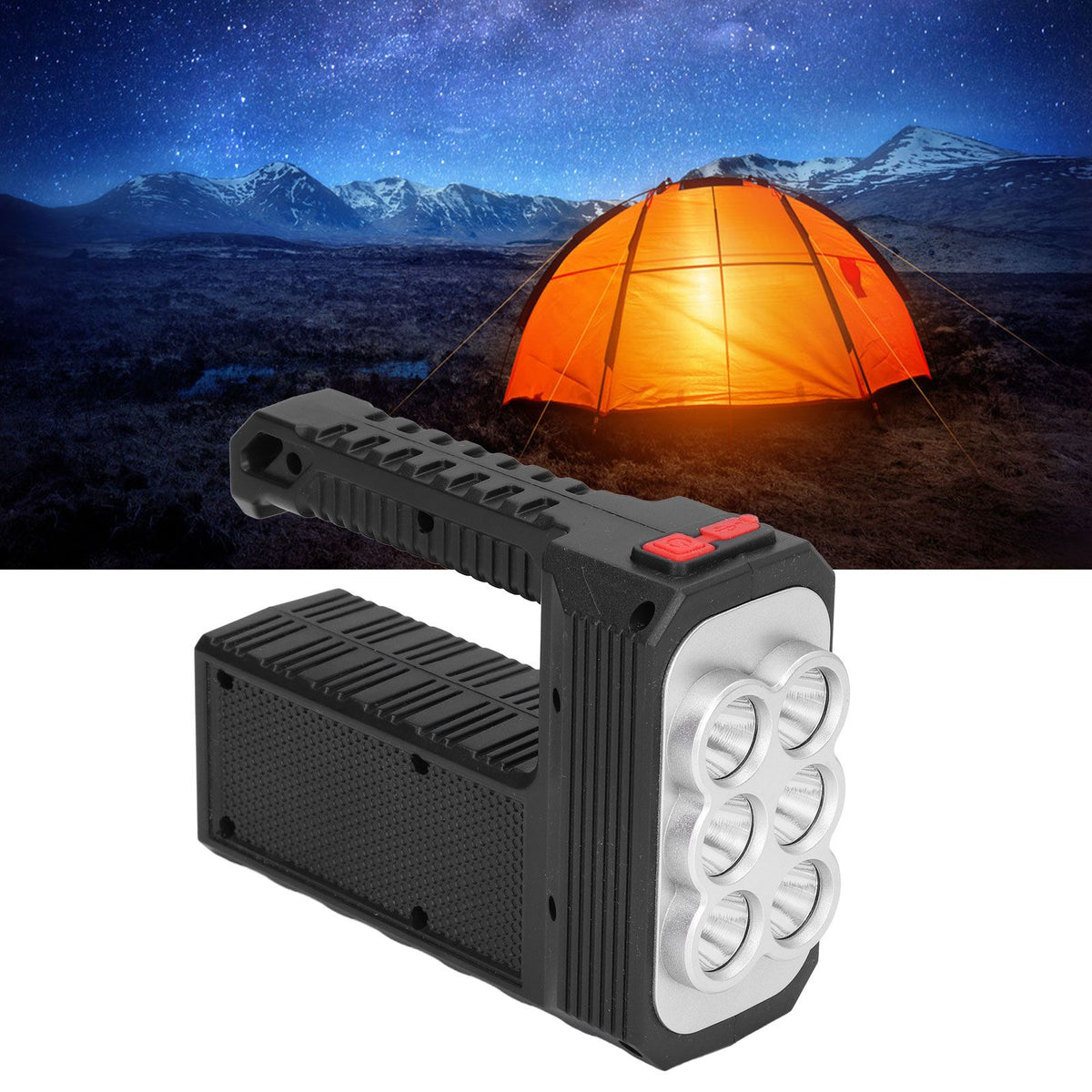 6LED Flashlight Multifunctional Hand Light USB Charging 4 Mode Waterproof Flashlight for Outdoor Camping