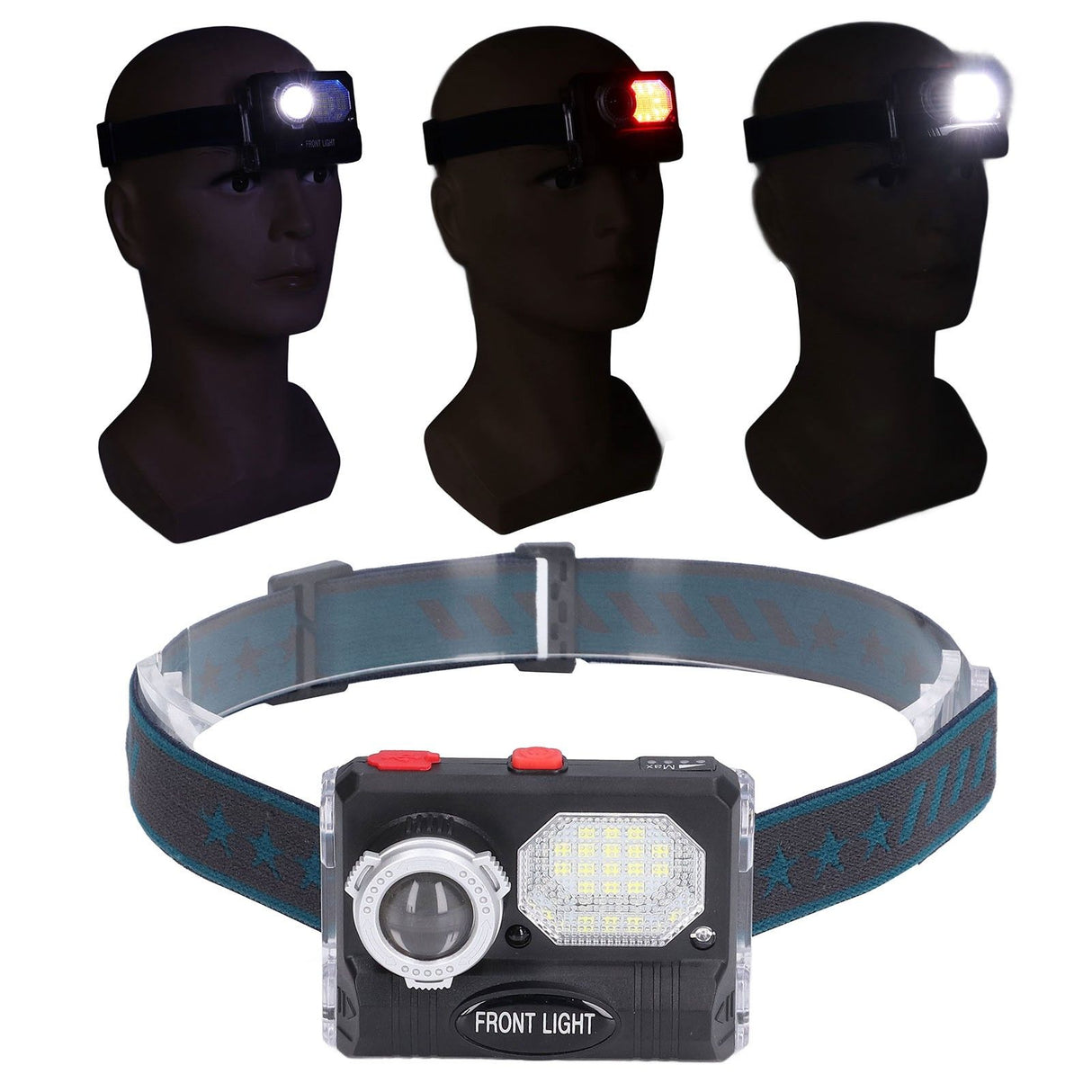 LED Headlight Multifunctional Induction Headlamp USB Charging Outdoor Waterproof Head Flashlight