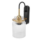 E26/E27 Wall Light Retro Glass Lampshade Wall Sconce Lamp for Bedroom Headboard Living Room110V‑240V - Side View
