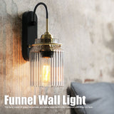 E26/E27 Wall Light Retro Glass Lampshade Wall Sconce Lamp for Bedroom Headboard Living Room110V‑240V - Extra Image
