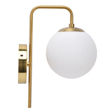 Nordic Modern E27 Glass Ball LED Wall Light Frosted Texture Round Bedroom Wall Lamp 110‑240V - Front View