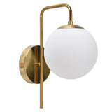 Nordic Modern E27 Glass Ball LED Wall Light Frosted Texture Round Bedroom Wall Lamp 110‑240V - Side View