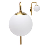Nordic Modern E27 Glass Ball LED Wall Light Frosted Texture Round Bedroom Wall Lamp 110‑240V