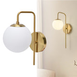 Nordic Modern E27 Glass Ball LED Wall Light Frosted Texture Round Bedroom Wall Lamp 110‑240V