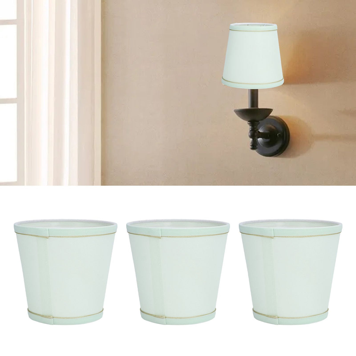 3pcs E14 Lamp Shade Modern Fabric Lamp Shade Cover for Dining Room Bedroom Corridor Kitchen