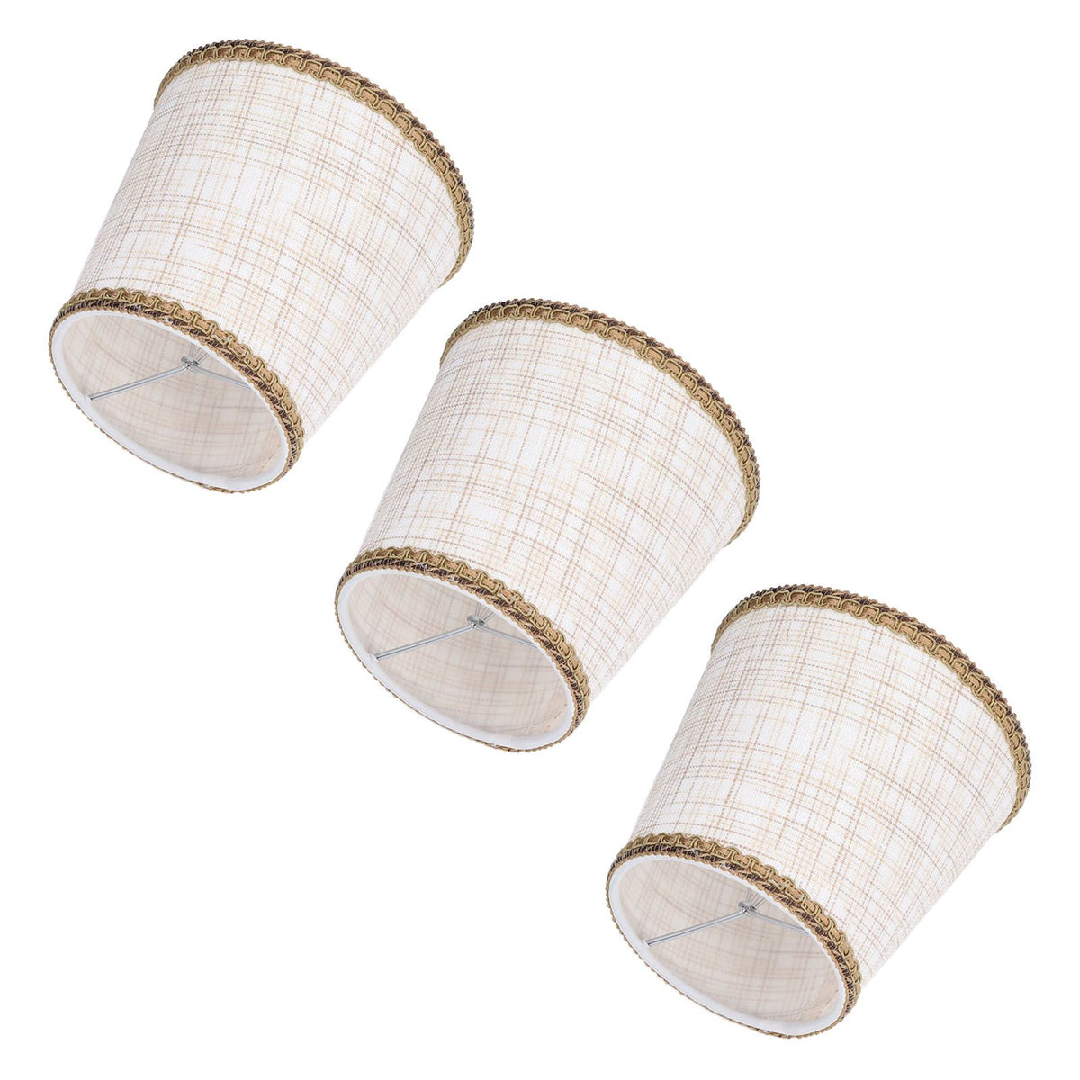 3Pcs Small Lamp Shades Hand Crafted Exquisite Soft Lightweight Dustproof High Luminousness Table Lampshade