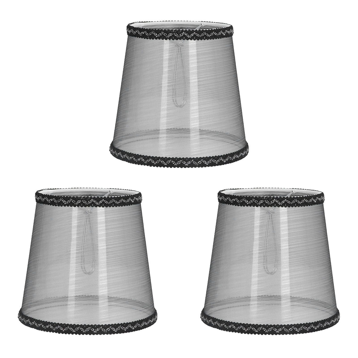 3pcs E14 Cloth Lamp Shade Excellent Light Transmission Chandelier Lamp Shade for Household