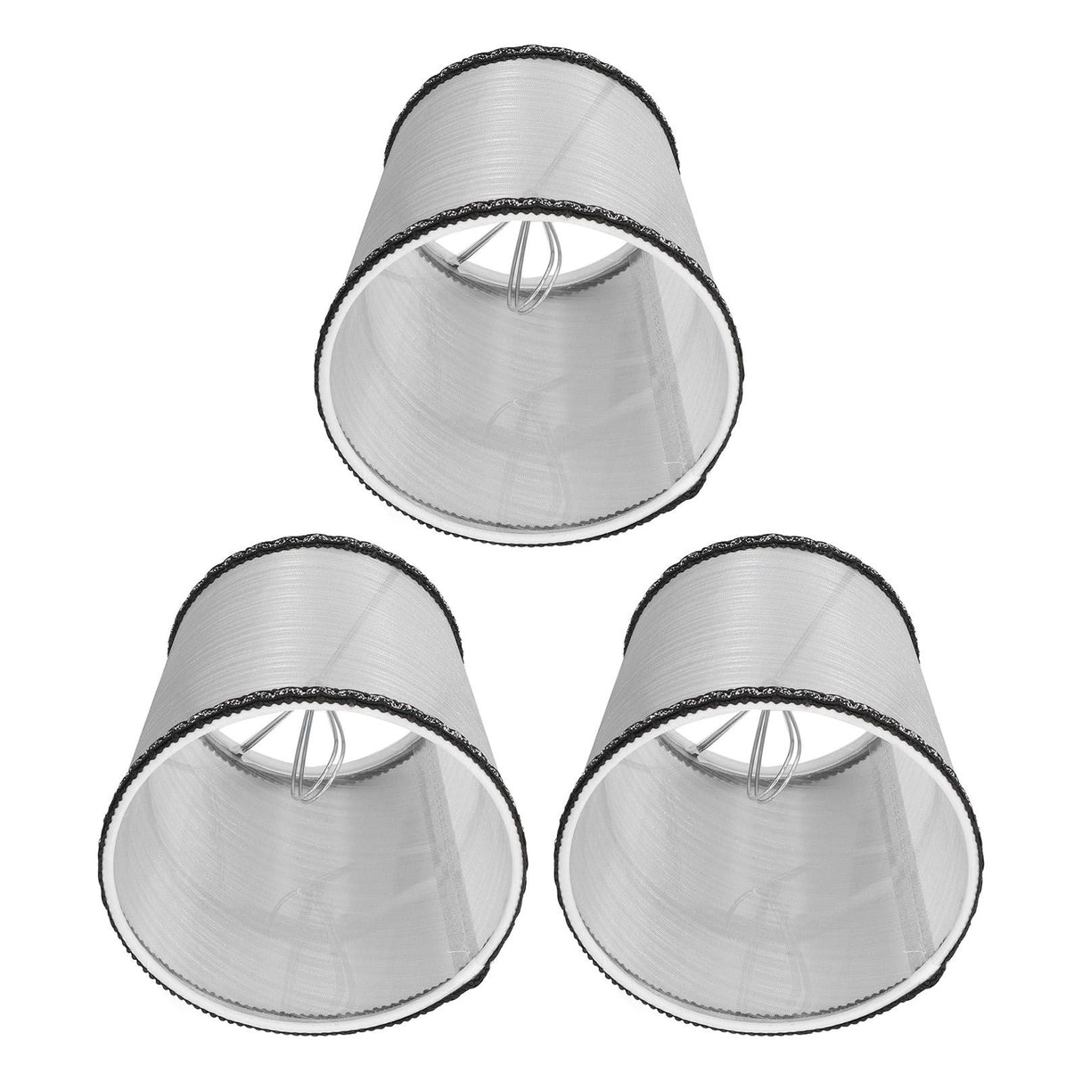 3pcs E14 Cloth Lamp Shade Excellent Light Transmission Chandelier Lamp Shade for Household