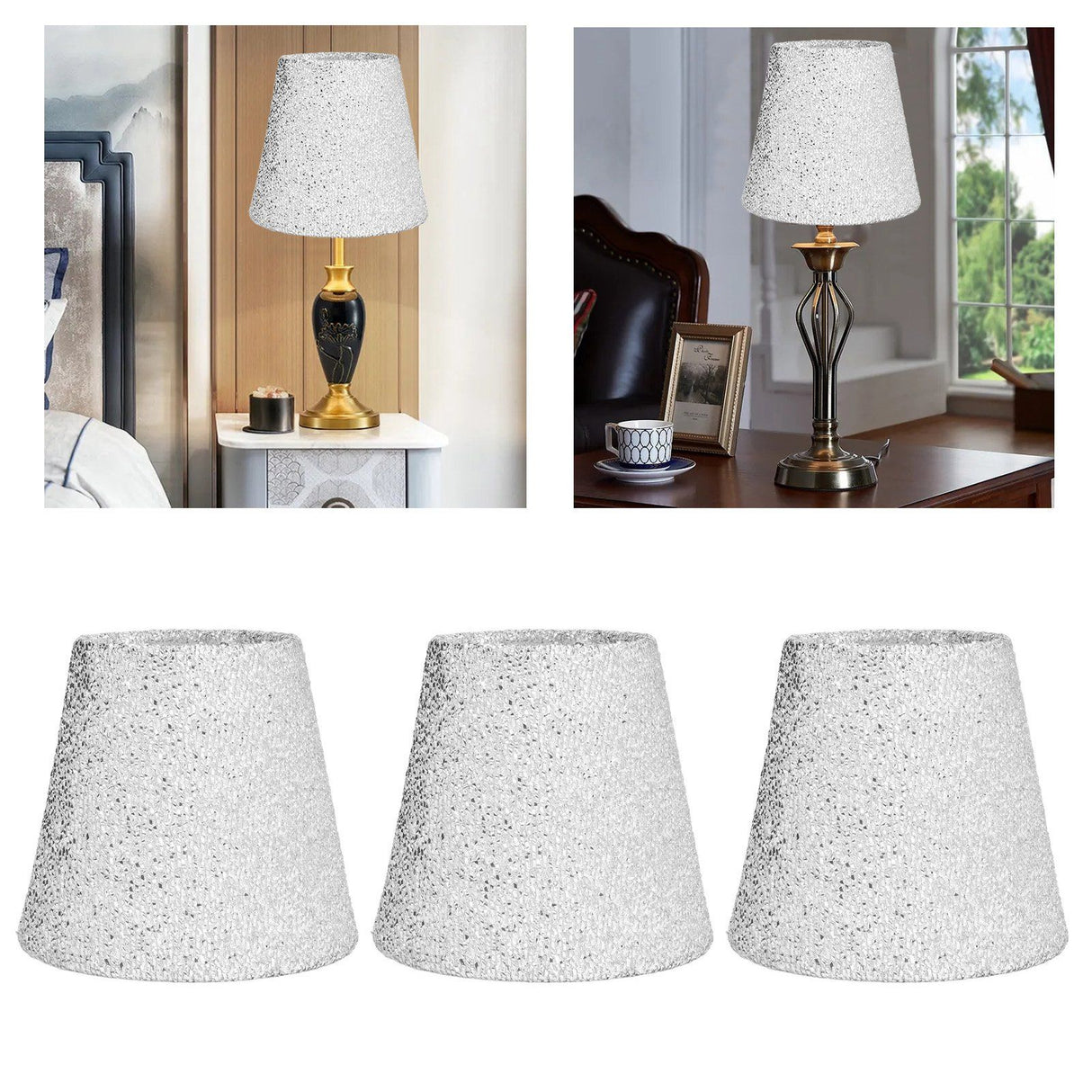 3Pcs Small Lamp Shades E14 Bright Surface Thin Lightweight High Transmittance Safe Design Table Lampshade