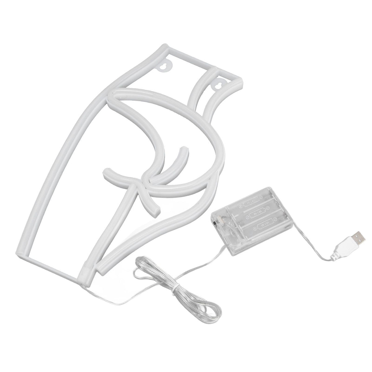Neon Light Female Model Interesting Shape Dual Power Supply Easy Carry LED Night Light for Bar KTVPink Light