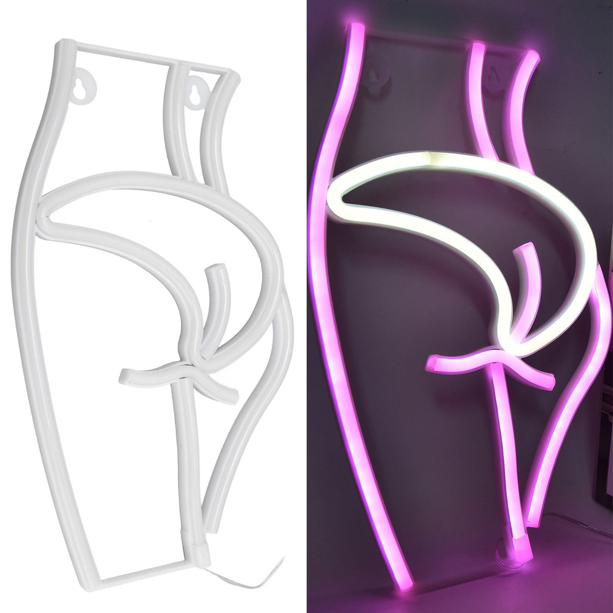 Neon Light Female Model Interesting Shape Dual Power Supply Easy Carry LED Night Light for Bar KTVPink Light