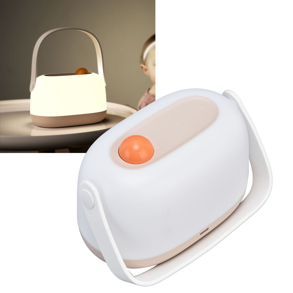 Nursery Night Light LED 3000K Color Temperature Warm White Portable Easy Rechargeable Stepless Dimming Night Light Lamp