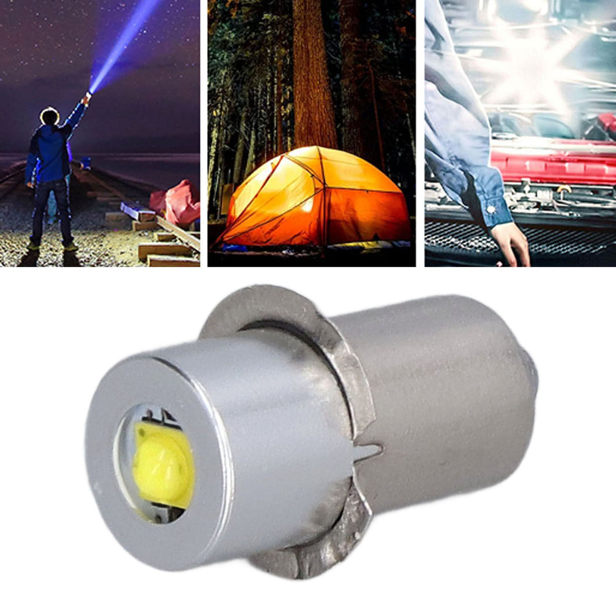 LED Bulb High Brightness White Light 3V 3W Long Service Life Flashlight Replacement Bulb