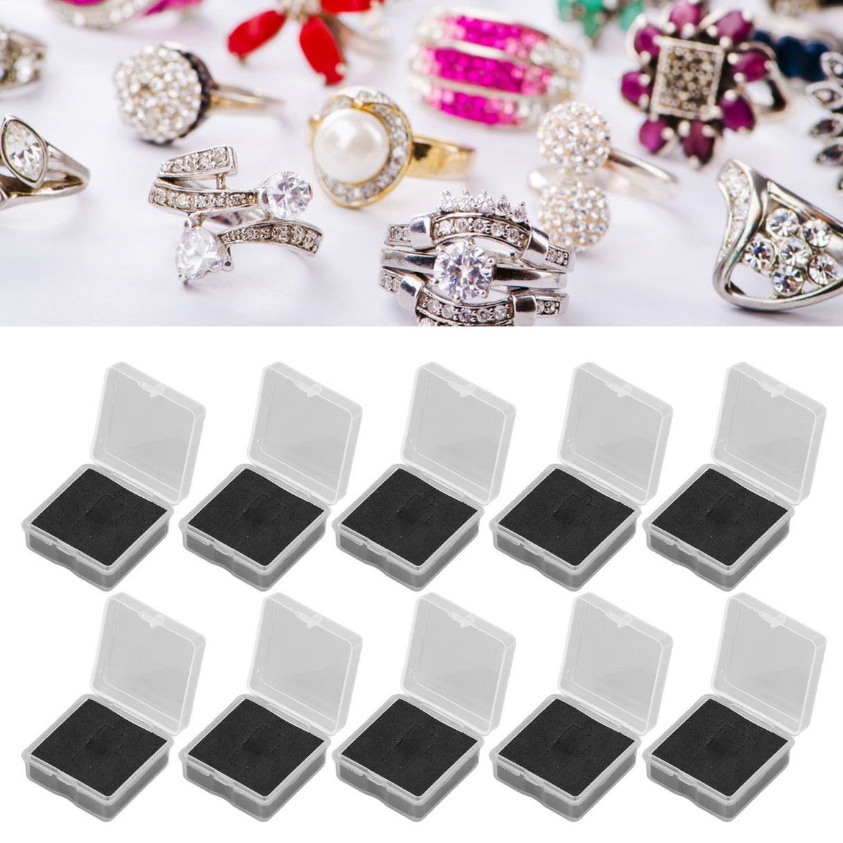 10PCS 4x4x2cm Lamp Holder Storage Box Portable Jewelry Storage Box Small Parts Medicine Storage Container