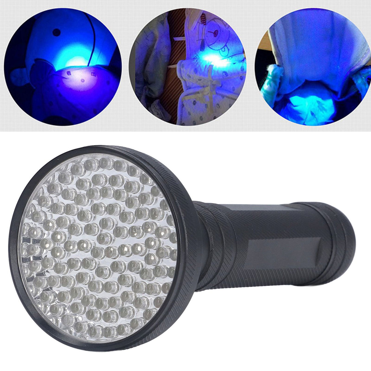 UV Flashlight Waterproof Safe Reliable Black Fluorescent Detection Supplies for Banknote Verification Stain Detection