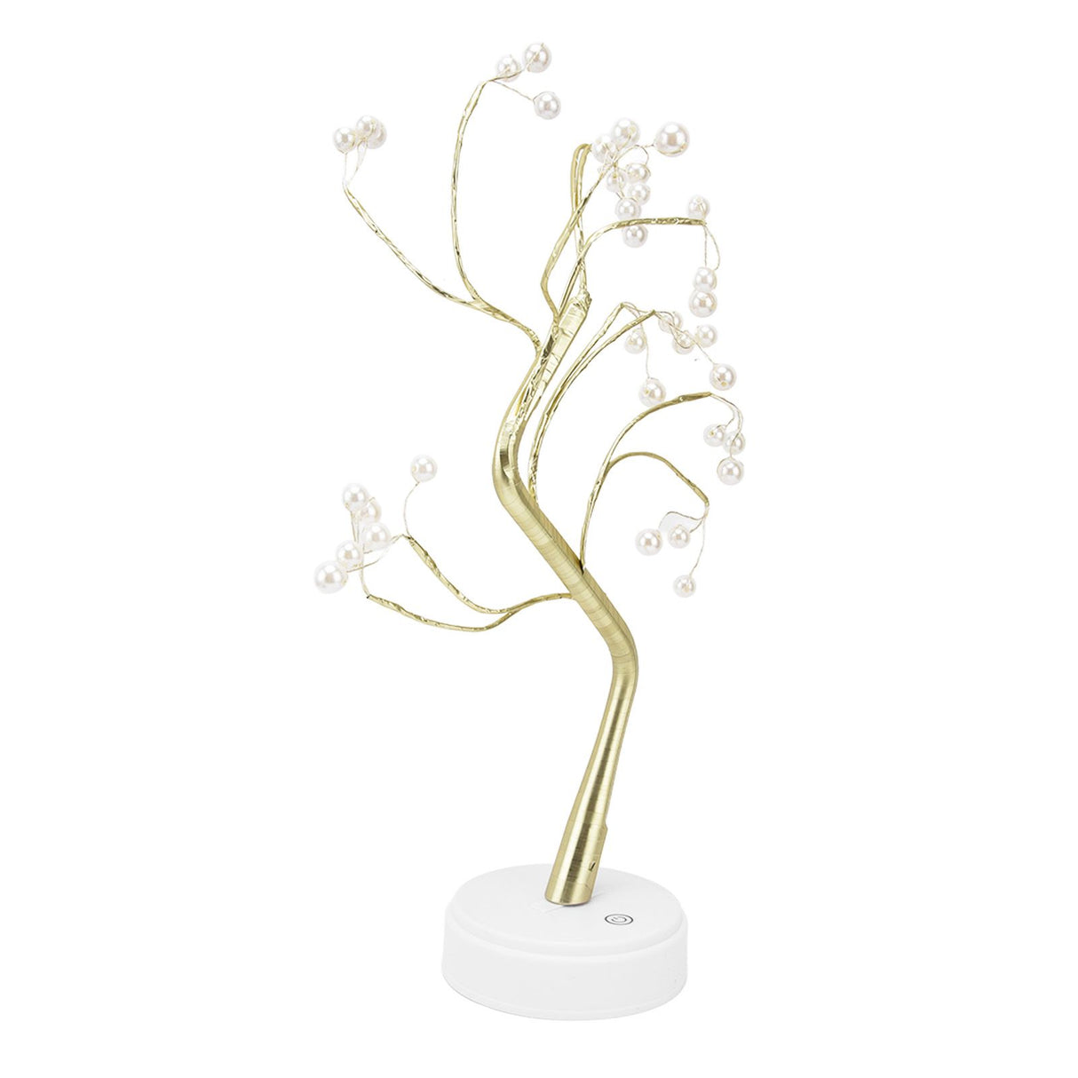 Tabletop Bonsai Tree Lamp Adjustable Safe Use Stable Night Light with Copper Wire USB Cable for Home Christmas Office36L Pearl Warm Light