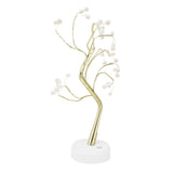 Tabletop Bonsai Tree Lamp Adjustable Safe Use Stable Night Light with Copper Wire USB Cable for Home Christmas Office36L Pearl Warm Light