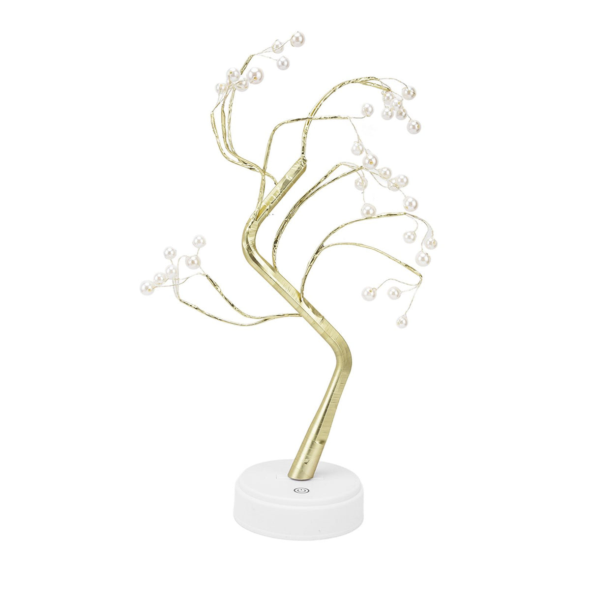 Tabletop Bonsai Tree Lamp Adjustable Safe Use Stable Night Light with Copper Wire USB Cable for Home Christmas Office36L Pearl Warm Light