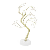 Tabletop Bonsai Tree Lamp Adjustable Safe Use Stable Night Light with Copper Wire USB Cable for Home Christmas Office36L Pearl Warm Light