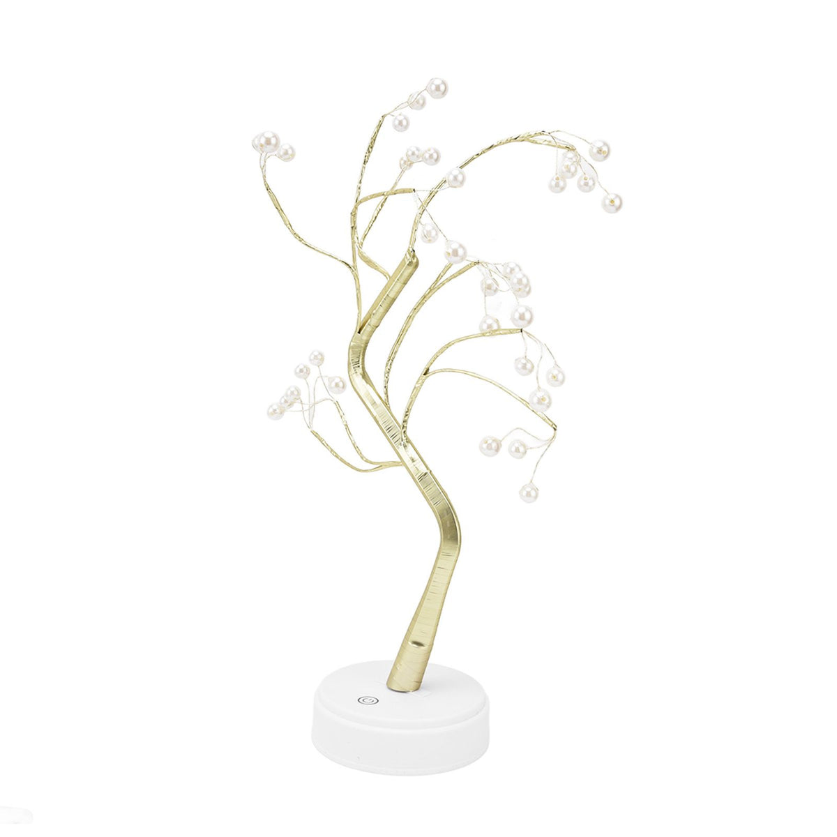 Tabletop Bonsai Tree Lamp Adjustable Safe Use Stable Night Light with Copper Wire USB Cable for Home Christmas Office36L Pearl Warm Light