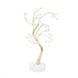 Tabletop Bonsai Tree Lamp Adjustable Safe Use Stable Night Light with Copper Wire USB Cable for Home Christmas Office36L Pearl Warm Light - 45-Degree Angle