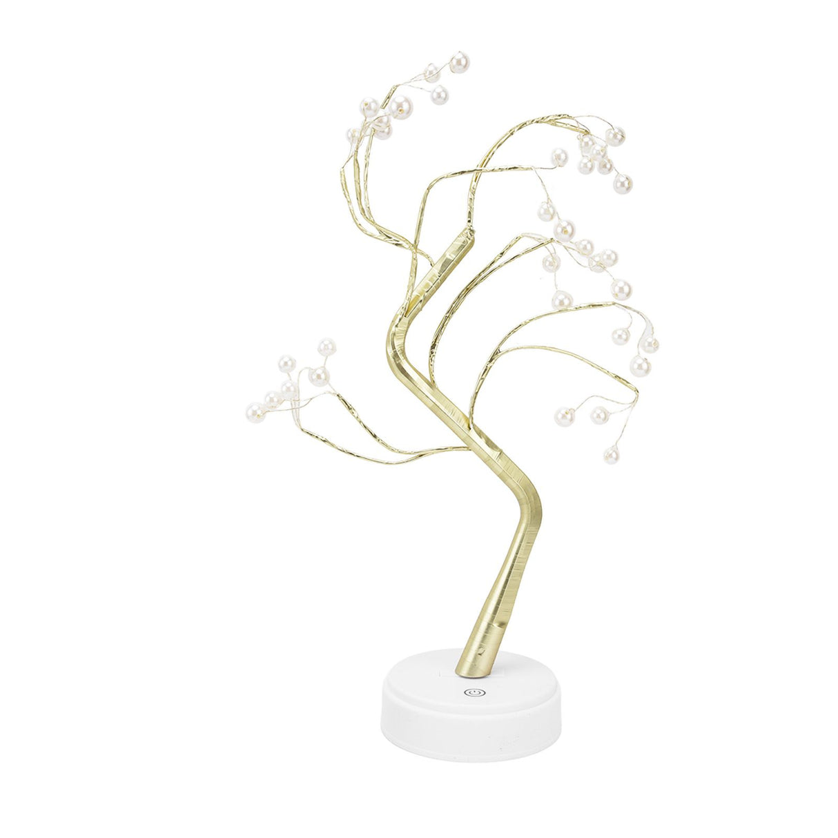 Tabletop Bonsai Tree Lamp Adjustable Safe Use Stable Night Light with Copper Wire USB Cable for Home Christmas Office36L Pearl Warm Light