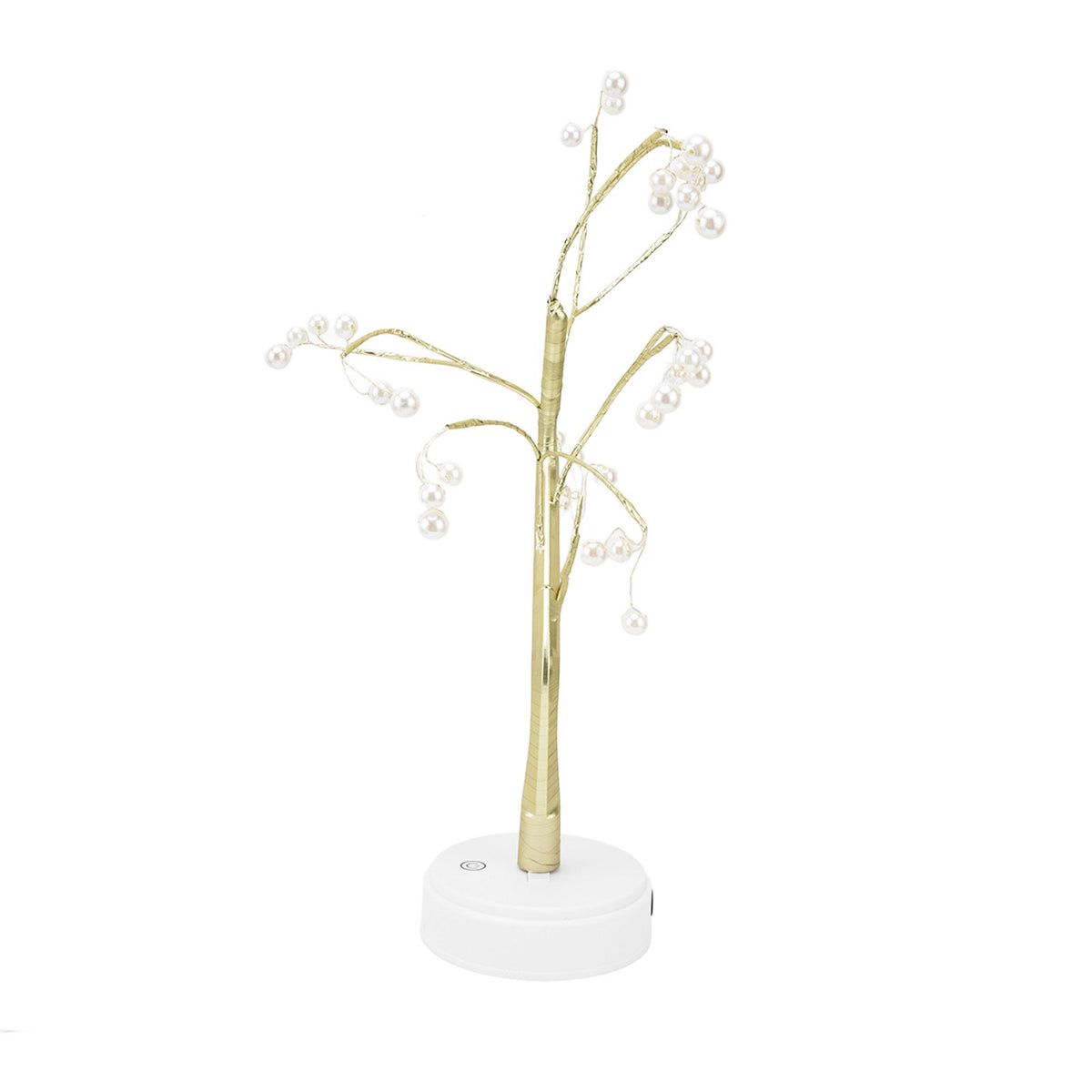Tabletop Bonsai Tree Lamp Adjustable Safe Use Stable Night Light with Copper Wire USB Cable for Home Christmas Office36L Pearl Warm Light
