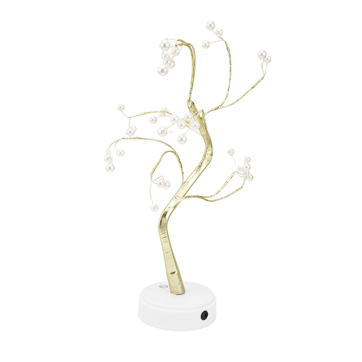 Tabletop Bonsai Tree Lamp Adjustable Safe Use Stable Night Light with Copper Wire USB Cable for Home Christmas Office36L Pearl Warm Light