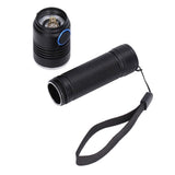 LED Flashlight Telescopic Zoom Protective Function Aluminum Alloy Barrel 2000LM Zoom FlashlightBlack - Front View