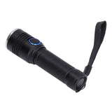 LED Flashlight Telescopic Zoom Protective Function Aluminum Alloy Barrel 2000LM Zoom FlashlightBlack