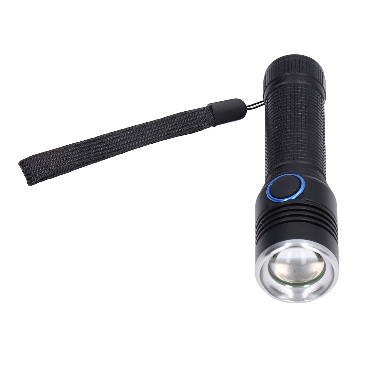 LED Flashlight Telescopic Zoom Protective Function Aluminum Alloy Barrel 2000LM Zoom FlashlightBlack