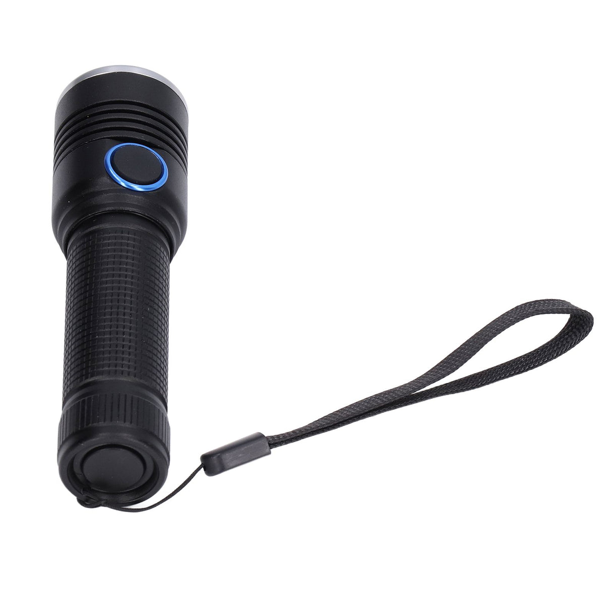 LED Flashlight Telescopic Zoom Protective Function Aluminum Alloy Barrel 2000LM Zoom FlashlightBlack