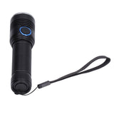LED Flashlight Telescopic Zoom Protective Function Aluminum Alloy Barrel 2000LM Zoom FlashlightBlack - 45-Degree Angle