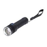 LED Flashlight Telescopic Zoom Protective Function Aluminum Alloy Barrel 2000LM Zoom FlashlightBlack - Extra Image
