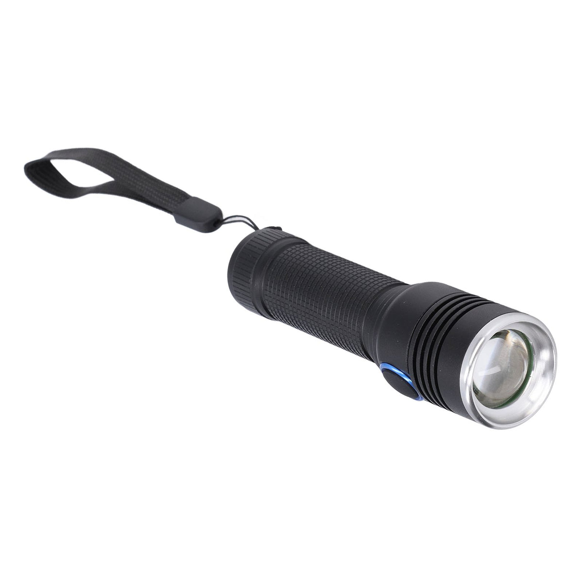 LED Flashlight Telescopic Zoom Protective Function Aluminum Alloy Barrel 2000LM Zoom FlashlightBlack