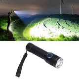 LED Flashlight Telescopic Zoom Protective Function Aluminum Alloy Barrel 2000LM Zoom FlashlightBlack