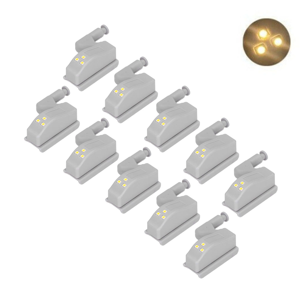 10pcs LED Cabinet Inner Hinge Sensor Light Bedroom Closet Wardrobe Cupboard Night Light