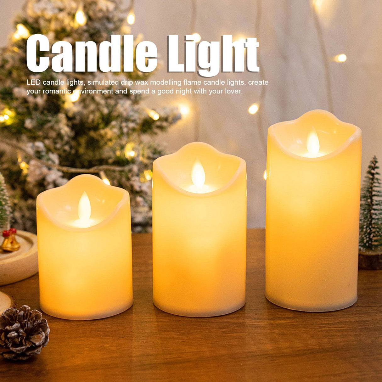 Flameless Candle LED Candlestick Electric Light Home Decoration for Party WeddingLarge