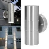 2Pcs GU10 Stainless Steel Outdoor Wall Sconce Waterproof LED Cylinder Up Down Wall Light for Yard Villas Living Rooms 220‑240VStainless Steel Color - Extra Image