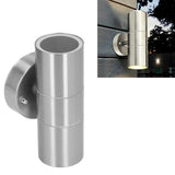 2Pcs GU10 Stainless Steel Outdoor Wall Sconce Waterproof LED Cylinder Up Down Wall Light for Yard Villas Living Rooms 220‑240VStainless Steel Color - Extra Image