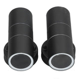 2Pcs GU10 Stainless Steel Outdoor Wall Sconce Waterproof LED Cylinder Up Down Wall Light for Yard Villas Living Rooms 220‑240VBlack - Front View