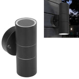 2Pcs GU10 Stainless Steel Outdoor Wall Sconce Waterproof LED Cylinder Up Down Wall Light for Yard Villas Living Rooms 220‑240VBlack