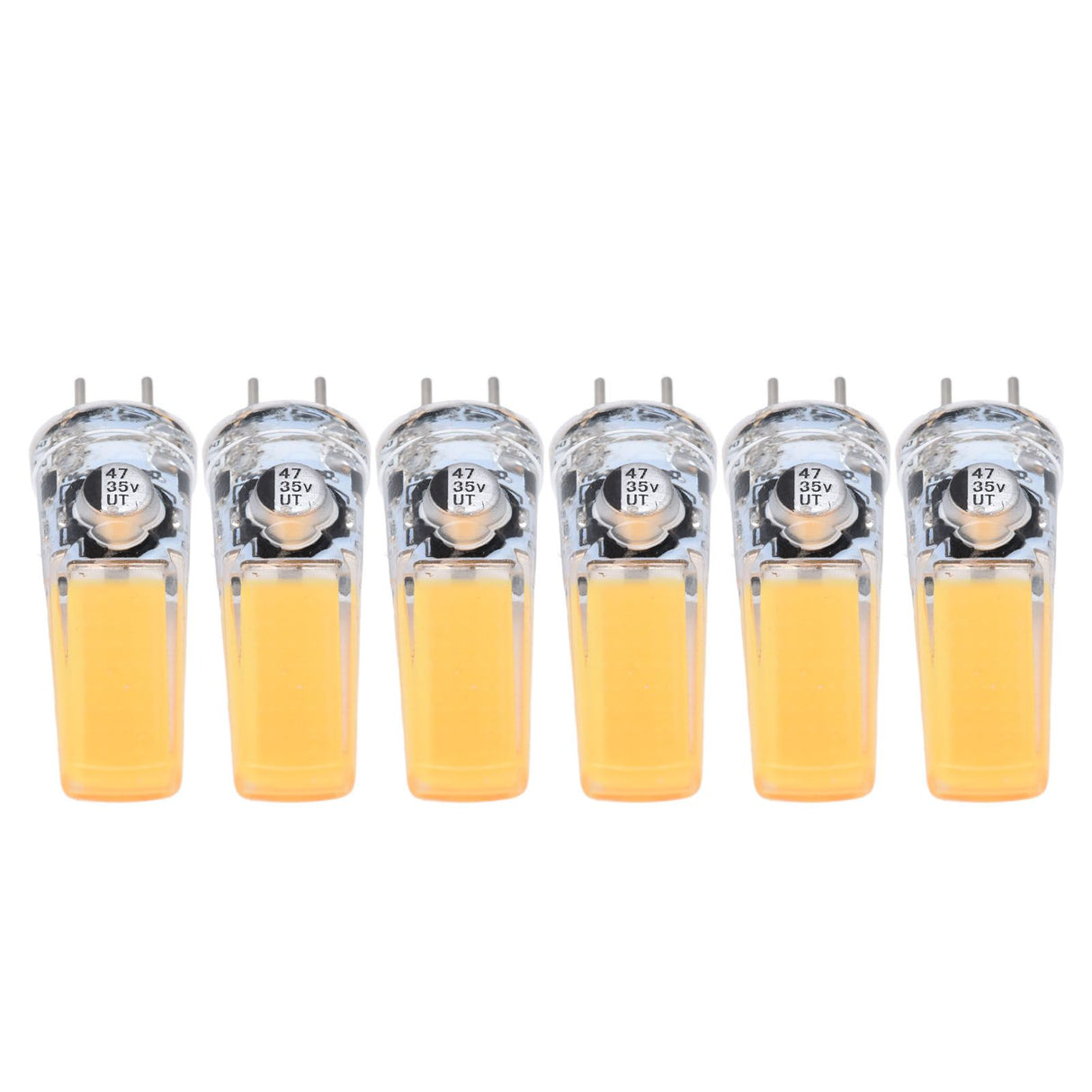 6PCS GY6.35 Bulb 5W COB Light Bulb 500lm Silicone Ceiling Lamp Bulb for Living RoomWarm White