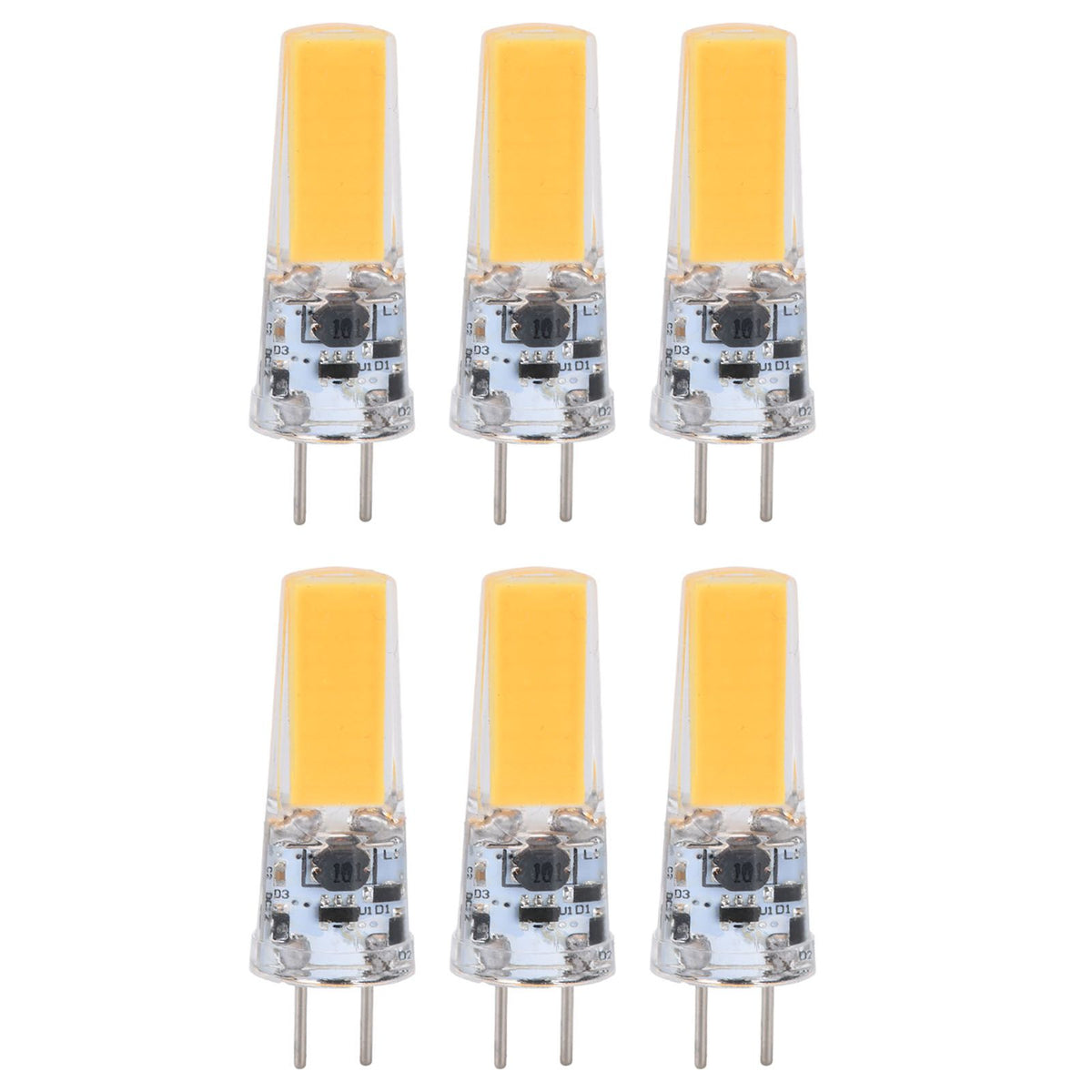 6PCS GY6.35 Bulb 5W COB Light Bulb 500lm Silicone Ceiling Lamp Bulb for Living RoomWarm White