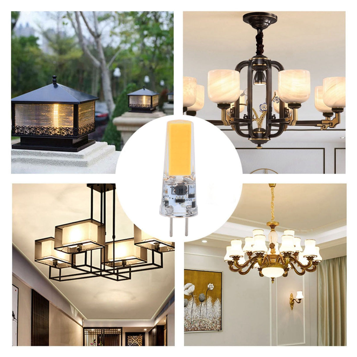 6PCS GY6.35 Bulb 5W COB Light Bulb 500lm Silicone Ceiling Lamp Bulb for Living RoomWarm White