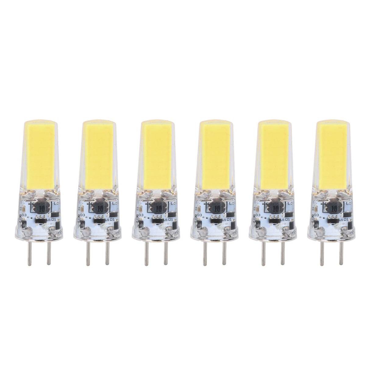 6PCS GY6.35 Bulb 5W COB Light Bulb 500lm Silicone Ceiling Lamp Bulb for Living RoomCold White