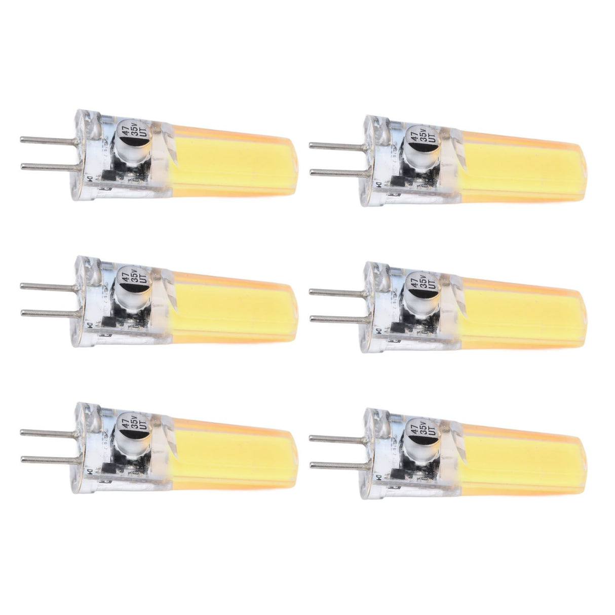6PCS GY6.35 Bulb 5W COB Light Bulb 500lm Silicone Ceiling Lamp Bulb for Living RoomCold White