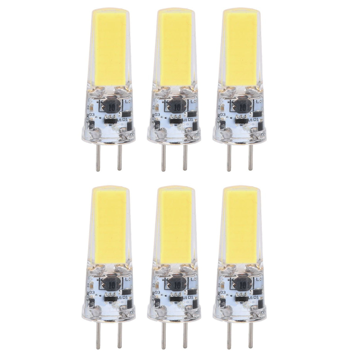 6PCS GY6.35 Bulb 5W COB Light Bulb 500lm Silicone Ceiling Lamp Bulb for Living RoomCold White