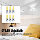6PCS GY6.35 Bulb 5W COB Light Bulb 500lm Silicone Ceiling Lamp Bulb for Living RoomCold White