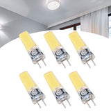6PCS GY6.35 Bulb 5W COB Light Bulb 500lm Silicone Ceiling Lamp Bulb for Living RoomCold White